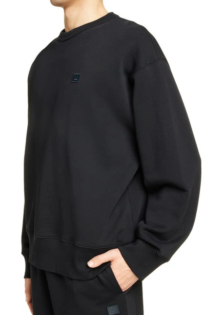 Shop Acne Studios Kalon Face Patch Wool Sweater In Black