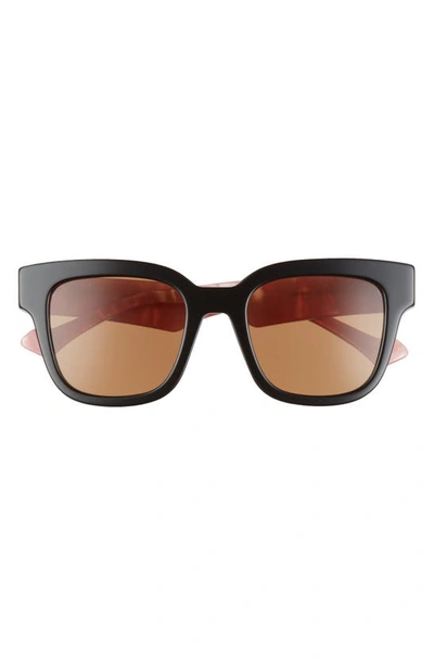 Shop Gucci 52mm Solid Square Sunglasses In Black