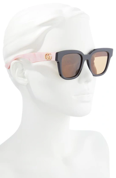 Shop Gucci 52mm Solid Square Sunglasses In Black
