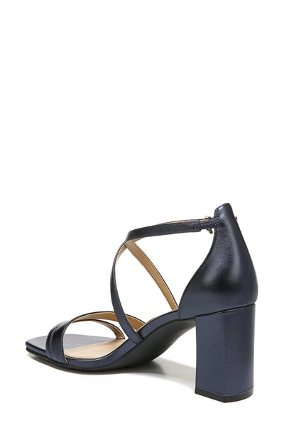 Naturalizer Tiff Block Heel Sandal In French Navy Metallic
