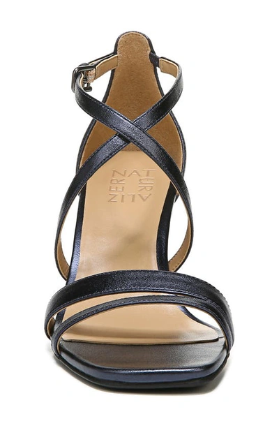 Naturalizer Tiff Block Heel Sandal In French Navy Metallic