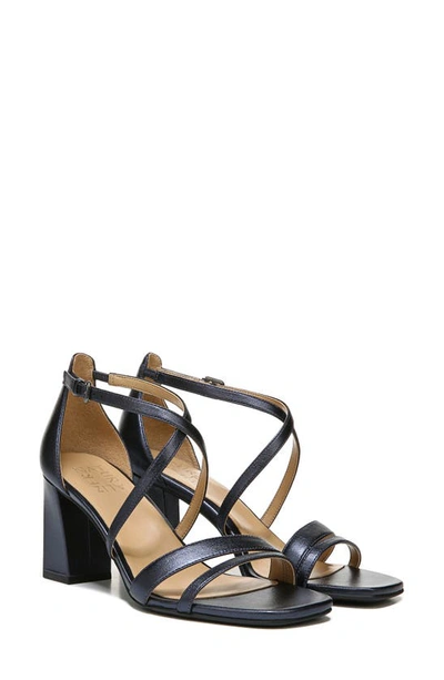 Naturalizer Tiff Block Heel Sandal In French Navy Metallic