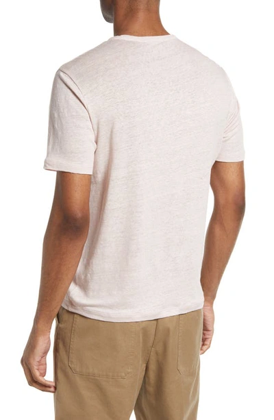 Shop Vince Crewneck Linen T-shirt In Rosewater