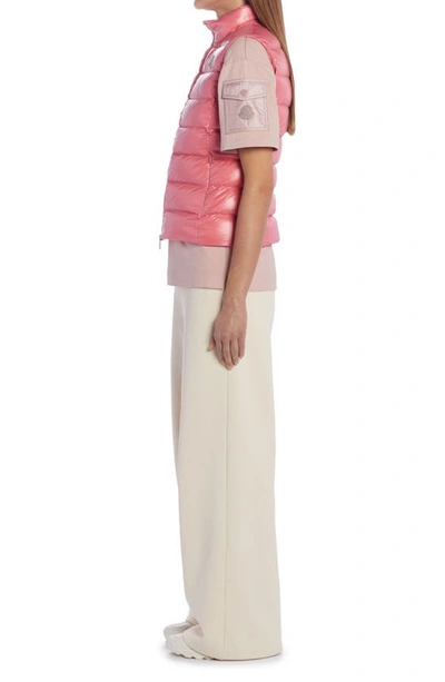Shop Moncler Ghany Nylon Laqué Down Puffer Vest In Pink