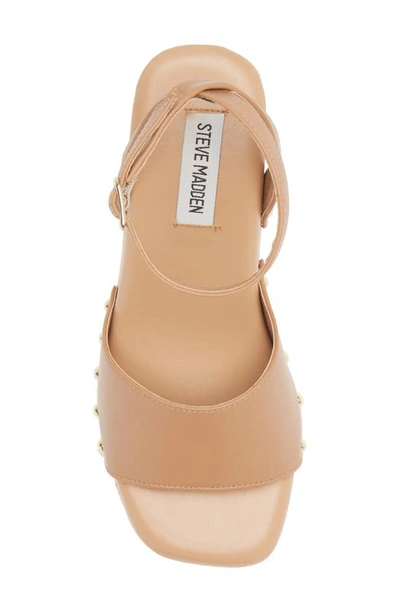 Shop Steve Madden Ocala Ankle Strap Platform Sandal In Tan Leather