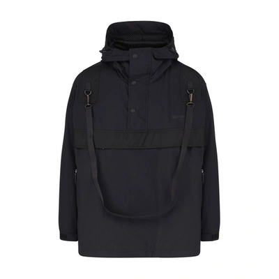Shop Burberry Logo Detail Nylon And Cotton Oversized Jacket In Black