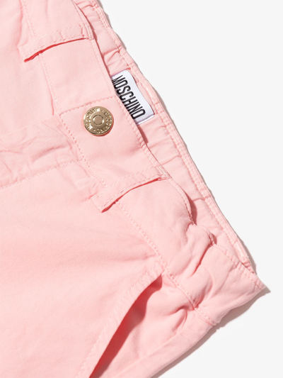 Shop Moschino Logo-print Shorts In Pink