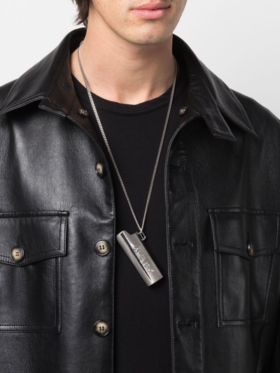 Ambush Engraved-logo Whistle Necklace In Silver No Color