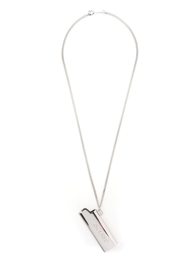 Ambush Engraved-logo Whistle Necklace In Silver No Color