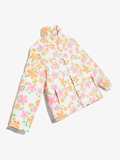 Shop Erl Floral-print Jacket In White