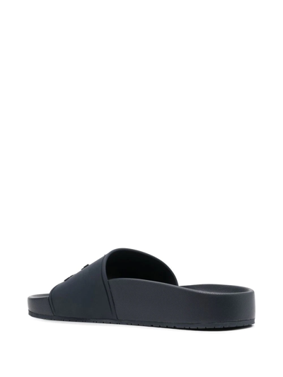 Shop Lauren Ralph Lauren Delyne Slip-on Sandals In Blue