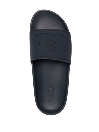 Shop Lauren Ralph Lauren Delyne Slip-on Sandals In Blue
