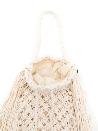 Shop Nannacay Cornelia Macramé Shoulder Bag In White
