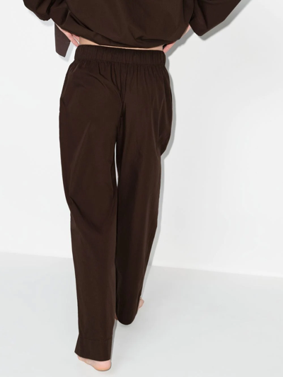 Tekla Brown Organic Cotton Pyjama Trousers In Brown