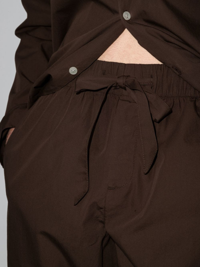 Tekla Brown Organic Cotton Pyjama Trousers In Brown