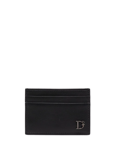 Shop Dsquared2 Logo Plaque Leather Cardholder In Black