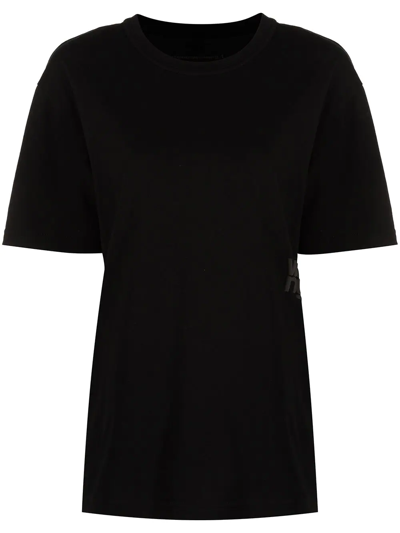 Shop Alexander Wang Rubberised Logo Cotton T-shirt In Black