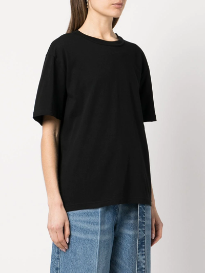 Shop Alexander Wang Rubberised Logo Cotton T-shirt In Black