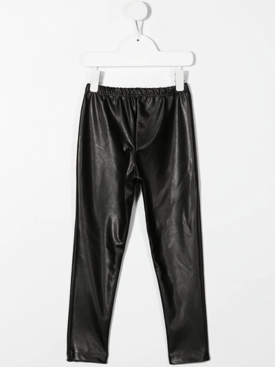 Chiara Ferragni Girls Faux Leather Leggings In Black