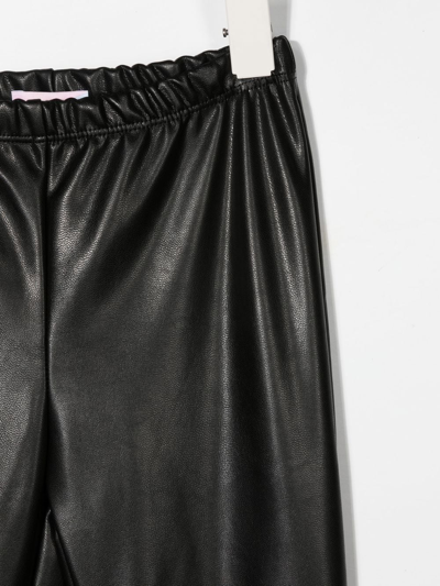 Chiara Ferragni Girls Faux Leather Leggings In Black