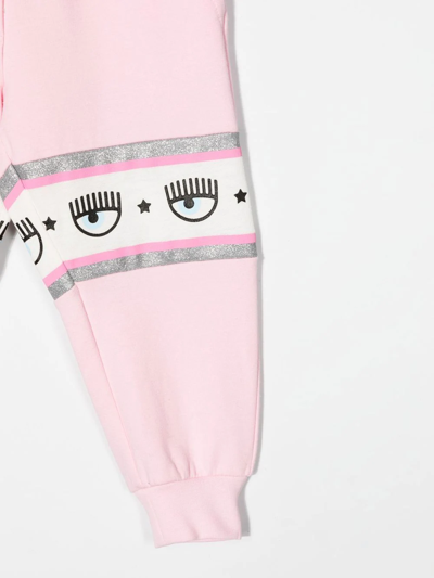 Shop Chiara Ferragni Eye-detail Track Pants In Pink