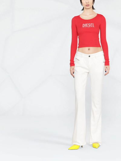 Diesel 1969 D-ebbey 09d63 Bootcut Jeans In White