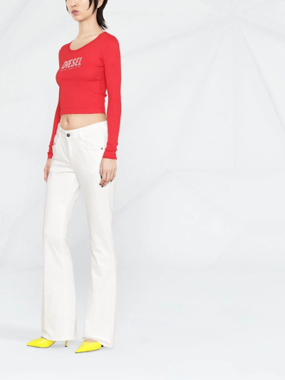 Diesel 1969 D-ebbey 09d63 Bootcut Jeans In White
