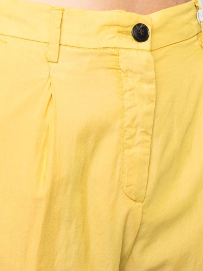Myths Cropped Wide-leg Trousers In Yellow
