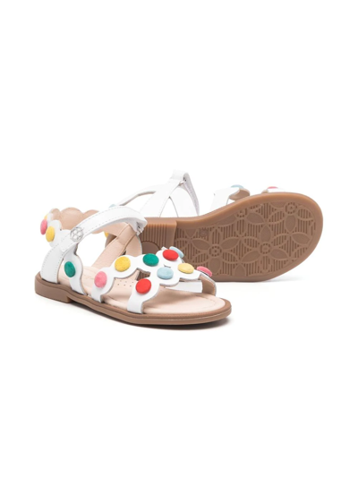 Shop Florens Spotted Touch-strap Leather Sandals In White
