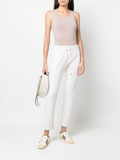 Shop Colombo Elasticated Drawstring-waistband Trousers In White