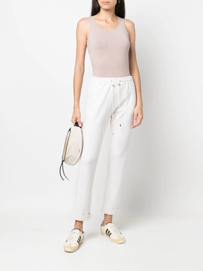 Colombo Elasticated Drawstring-waistband Trousers In White