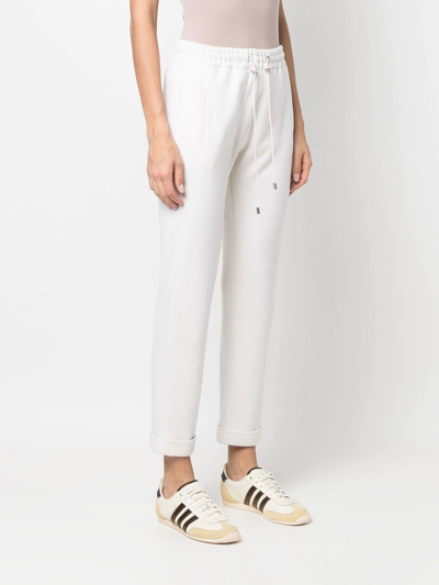Shop Colombo Elasticated Drawstring-waistband Trousers In White