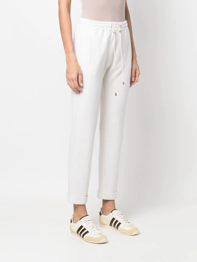 Colombo Elasticated Drawstring-waistband Trousers In White