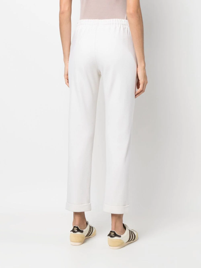 Shop Colombo Elasticated Drawstring-waistband Trousers In White