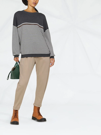 Brunello Cucinelli Tapered Track Pants In Neutrals