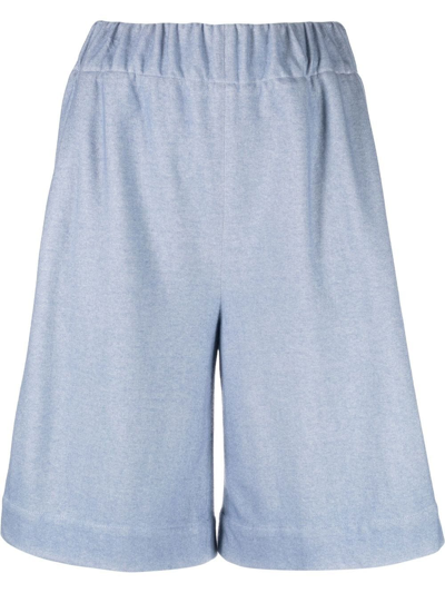 Shop Colombo Fine-knit Knee-length Shorts In Blue