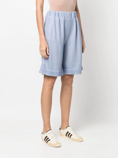 Colombo Fine-knit Knee-length Shorts In Blue