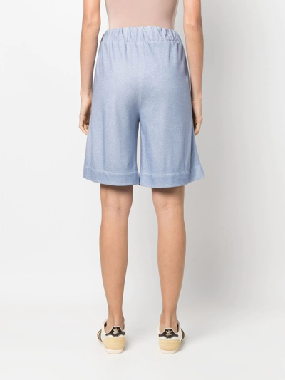 Shop Colombo Fine-knit Knee-length Shorts In Blue