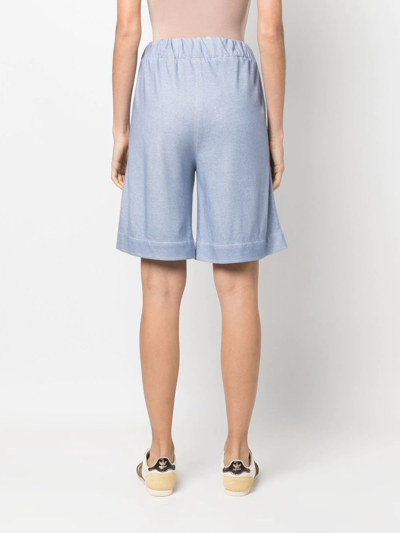 Colombo Fine-knit Knee-length Shorts In Blue