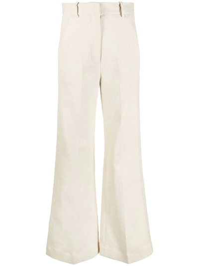 Shop Co Straight-leg Cut Trousers In Neutrals