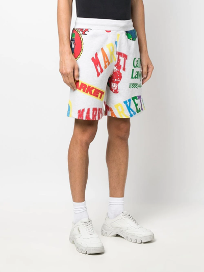 Shop Market Graphic-print Track Shorts In Grey