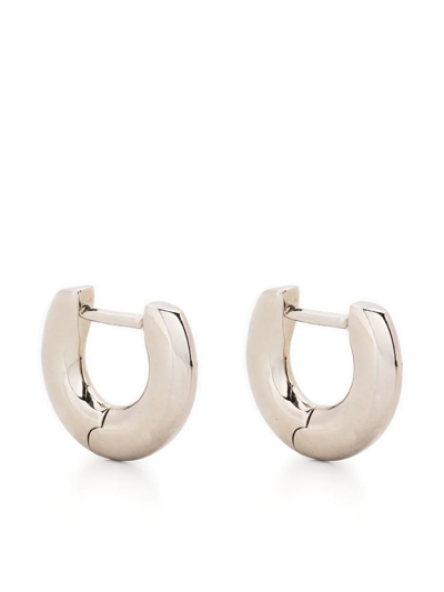 Shop Aeyde Polished-finish Short Hoop Earrings In Silver