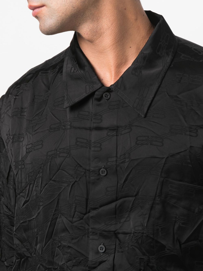Shop Balenciaga Bb Monogram Minimal Shirt In Black