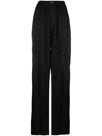 Balenciaga Crease effect Jacquard Pyjama Trousers In Black ModeSens