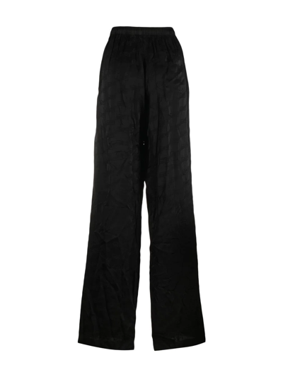 Shop Balenciaga Bb Monogram Pajama Trousers In Black