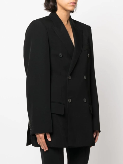 Shop Balenciaga Double-breasted Oversized Blazer In Black