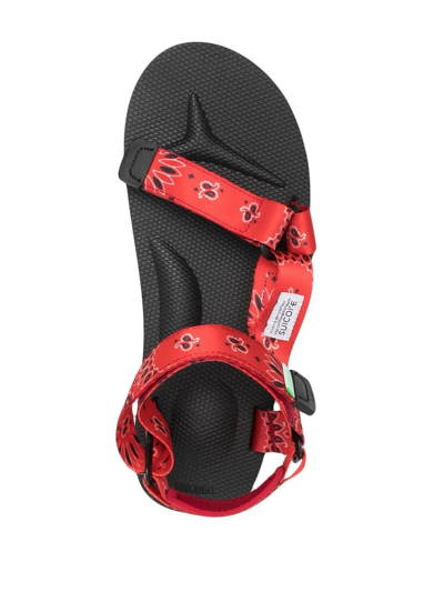 Shop Suicoke Depa Bandana-print Sandals In Red