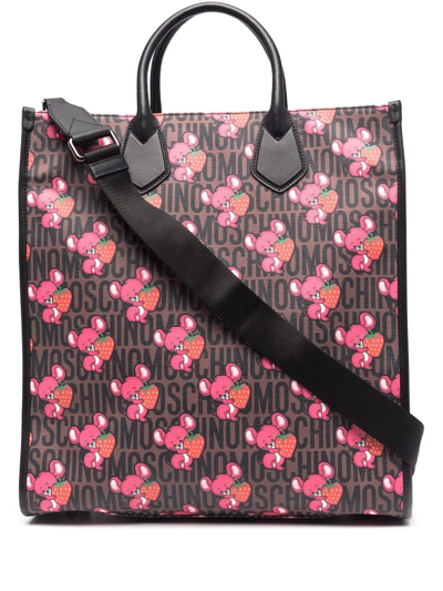 Shop Moschino Mouse-print Tote Bag In Pink