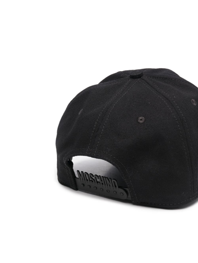 Moschino Baseball Cap With Print In Black