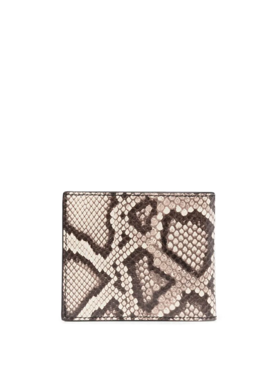 Shop Moschino Snakeskin-effect Bi-fold Wallet In Neutrals